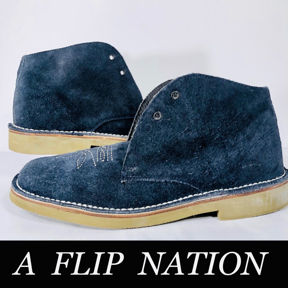 Code West size 8.5 M Blue Suede Leather Boots